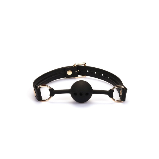 Кляп з екошкіри Liebe Seele Black Organosilicon Ball Gag