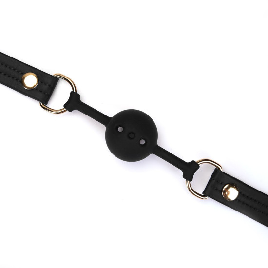 Кляп з екошкіри Liebe Seele Black Organosilicon Ball Gag