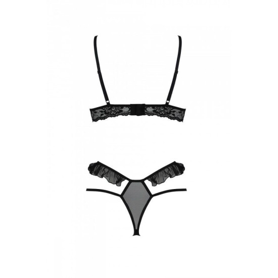 Еротичний комплект з відкритими чашками, чорний Passion Dolly Set Black, L/XL