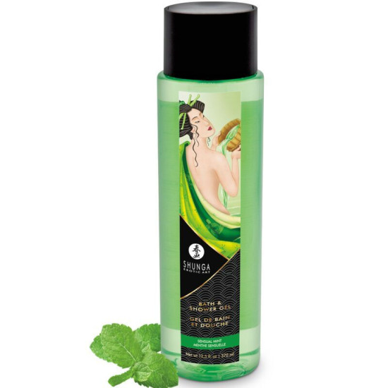 Гель для душа с растительными маслами и витамином Е, мятный Shunga Shower Gel – Sensual Mint, 370 ml