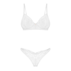 Комплект, мереживо, ліф з м'якою чашкою, трусики танга Obsessive Alissium 2-Pcs Set, XL/2XL