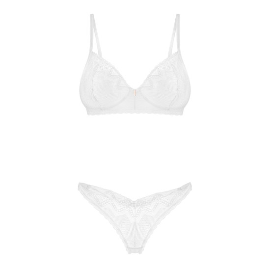 Комплект, кружево, лиф с мягкой чашкой, трусики танга Obsessive Alissium 2-Pcs Set, XL/2XL