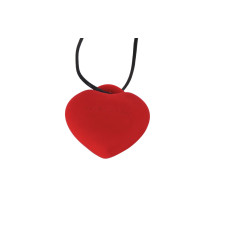 Мини-вибратор «Сердечко» на шнурке, 9 режимов, красный FairyGasm PleasureStone Red