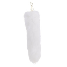 Анальна пробка з білим лисячим хвостом, форма груші Lockink Sevanda White Fox-Tail Anal Pear-Shape Plug