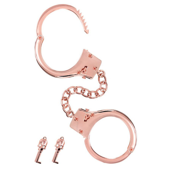 Металеві наручники для сексу, рожеві Fetish Tentation Premium Chick Wrist Cuffs in Rose-Gold Metal