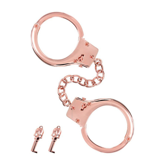 Металеві наручники для сексу, рожеві Fetish Tentation Premium Chick Wrist Cuffs in Rose-Gold Metal