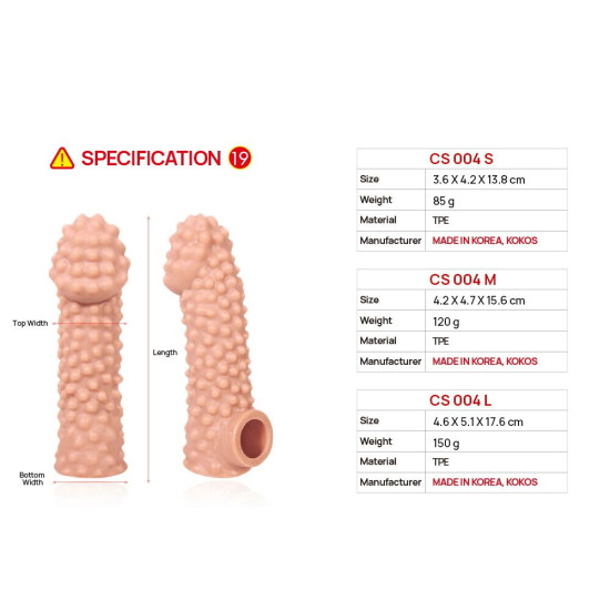 Насадка на член Kokos Cock Sleeve CS 004, L