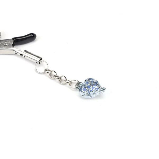 Затискачі для сосків, що світяться у темряві, сині Liebe Seele Glow-in-dark Nipple Clamps Blue