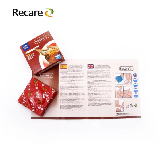 Презервативи з пухирцями та ребрами з ароматом коли, 3 шт Recare Cola Dotted&Ribbed Condoms
