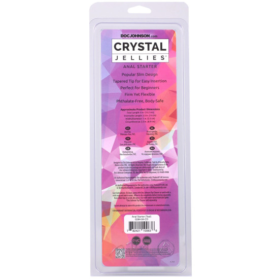 Дилдо, длина 14 см, бирюзовый Doc Johnson Crystal Jellies - Anal Starter - 5.5 Inches - Teal