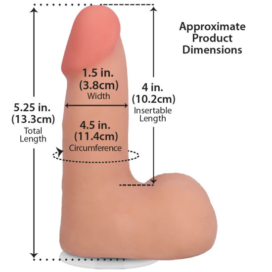 Фаллоимитатор с мошонкой, длина 12.7 см Doc Johnson The Realistic Cock ULTRASKYN - 5 Inch with Balls Vanilla