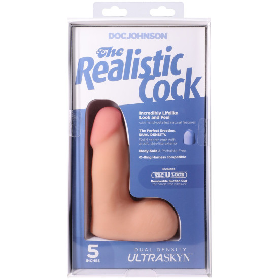 Фаллоимитатор с мошонкой, длина 12.7 см Doc Johnson The Realistic Cock ULTRASKYN - 5 Inch with Balls Vanilla