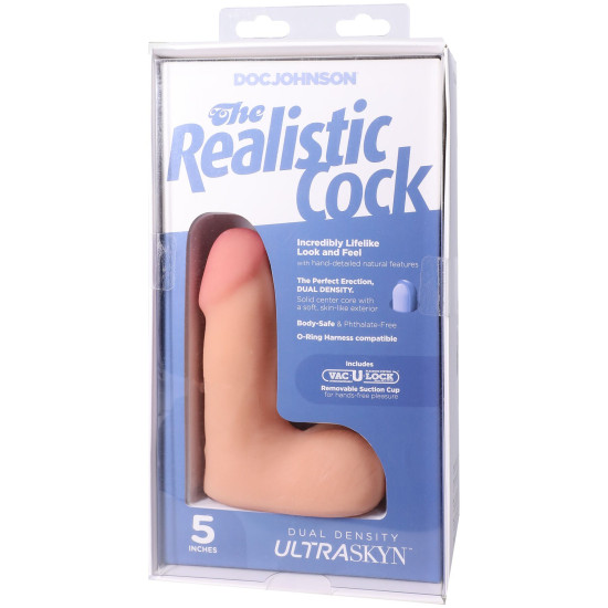 Фаллоимитатор с мошонкой, длина 12.7 см Doc Johnson The Realistic Cock ULTRASKYN - 5 Inch with Balls Vanilla
