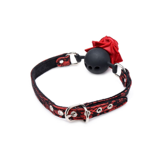 Кляп с розой Master Series Eye-Catching Ball Gag With Rose (мятая упаковка)