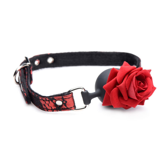 Кляп с розой Master Series Eye-Catching Ball Gag With Rose (мятая упаковка)