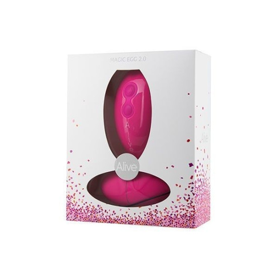 Виброяйцо розового цвета с пультом ДУ Alive Magic Egg 2.0 Pink