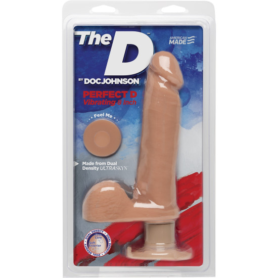Фалоімітатор з вібрацією, довжина 20,3 см, діаметр 5,1 см - Doc Johnson The D Perfect D Vibrating 8 Inch With Balls