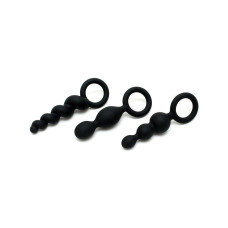 Набор черных анальных игрушек (3 шт.), макс. диаметр 3 см Satisfyer Plugs Black Set