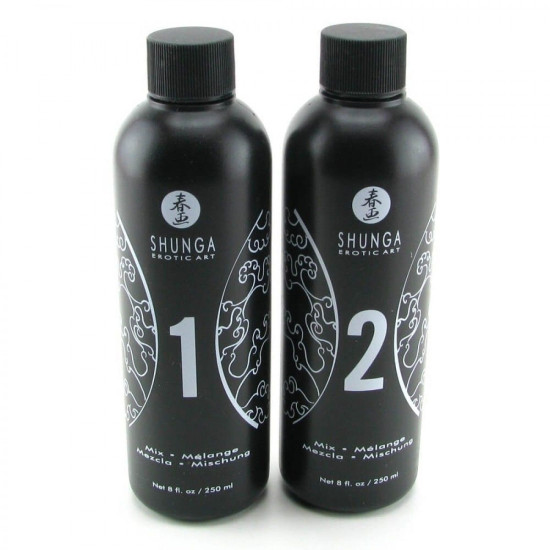 Гель для NURU массажа с простыней в комплекте, аромат дыни и манго Shunga Oriental Body-to-Body Melon Mango, 2 x 225 ml