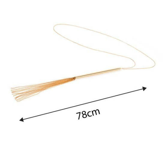Украшение для тела - цепочка-плеть на шею, золотая Bijoux Indiscrets Magnifique Necklace Whip Gold