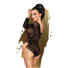 Боді з глибоким вирізом на спині та імітацією стреп, чорне Penthouse High On Love Black, XL