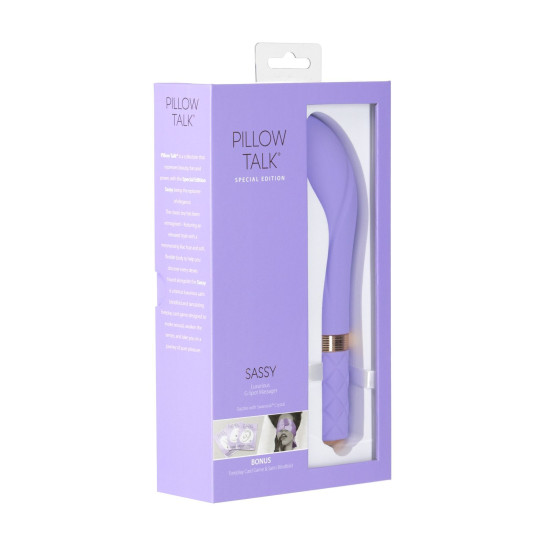 Роскошный вибратор с кристаллом Swarovski, повязкой на глаза и игрой, фиолетовый Pillow Talk Sassy Purple Special Edition
