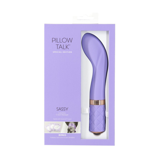 Роскошный вибратор с кристаллом Swarovski, повязкой на глаза и игрой, фиолетовый Pillow Talk Sassy Purple Special Edition