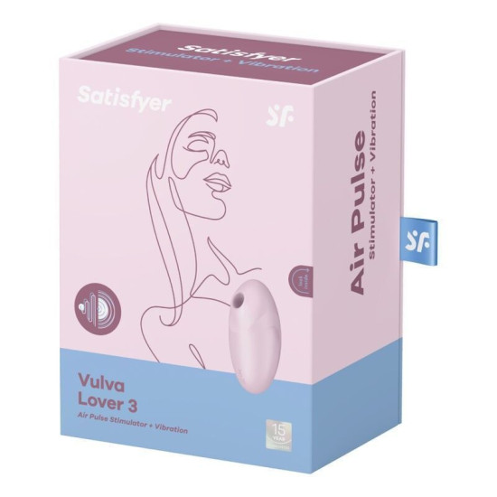 Вакуумный стимулятор с вибрацией, розовый Satisfyer Vulva Lover 3 Pink