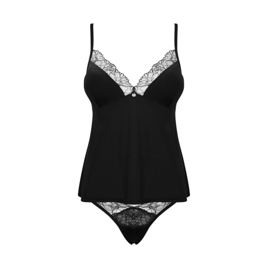 Топ и трусики с эффектом омбре, розовые Obsessive Bella Rou Top & Panties, M/L