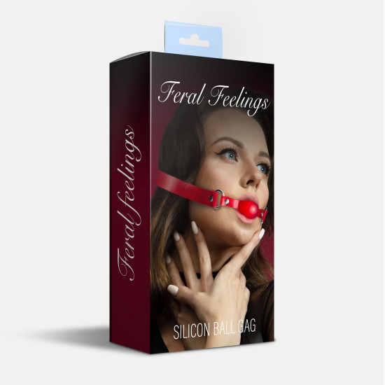 Силіконовий кляп, червоний Feral Feelings Silicon Ball Gag Red/Red