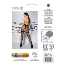 Колготки з відкритим доступом, імітація панчіх, чорні Passion Tiopen 020 Black, 3/4 (20 den)