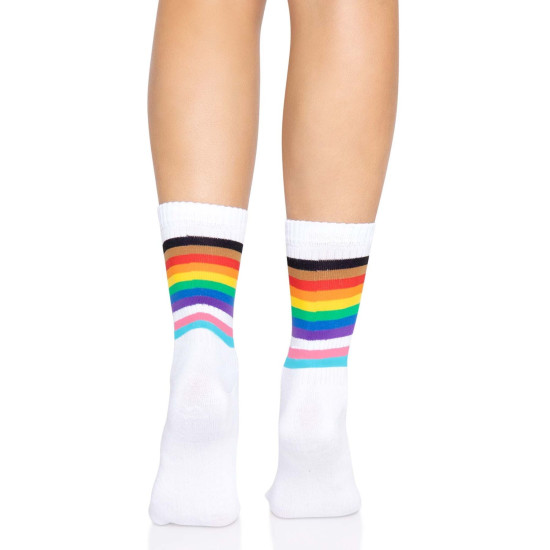 Женские носки в радужную полоску Leg Avenue Pride Crew Socks Rainbow, 37–43