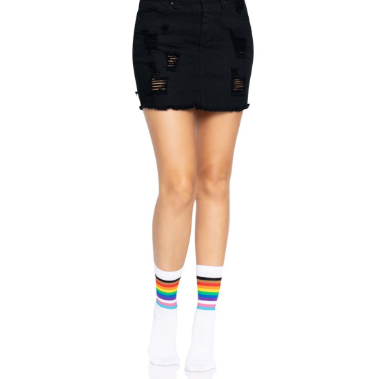 Женские носки в радужную полоску Leg Avenue Pride Crew Socks Rainbow, 37–43