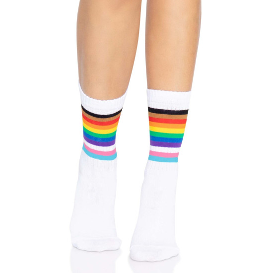 Женские носки в радужную полоску Leg Avenue Pride Crew Socks Rainbow, 37–43