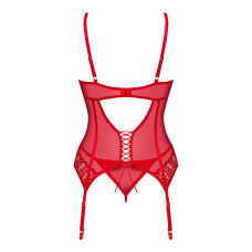 Комплект (корсет и стринги), красный Obsessive Ingridia Corset & Thong Red, XS/S