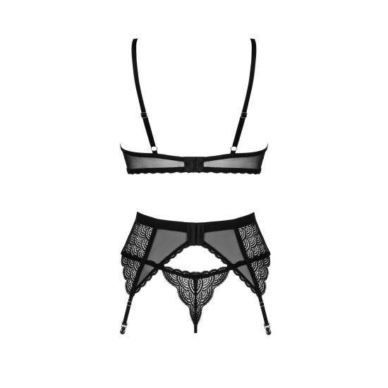 Комплект (стринги, пояс для чулок, бюстгальтер) Obsessive Chemeris 3-Pcs Set, M/L
