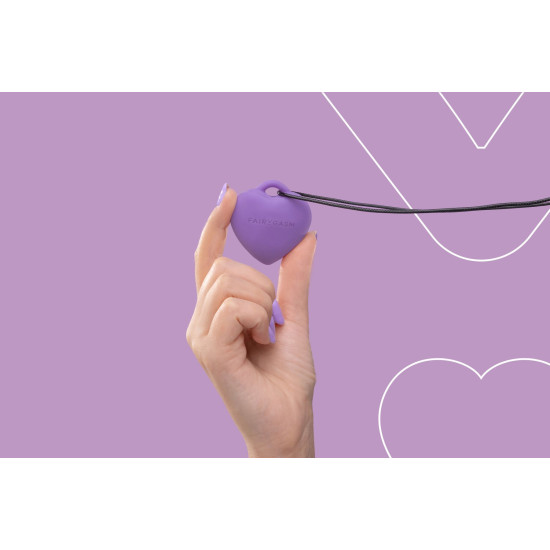 Міні-вібратор «Сердечко» на шнурку, 9 режимів, фіолетовий FairyGasm PleasureStone Violet