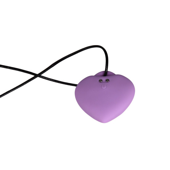 Міні-вібратор «Сердечко» на шнурку, 9 режимів, фіолетовий FairyGasm PleasureStone Violet