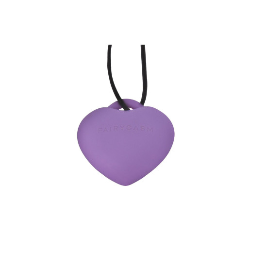 Міні-вібратор «Сердечко» на шнурку, 9 режимів, фіолетовий FairyGasm PleasureStone Violet