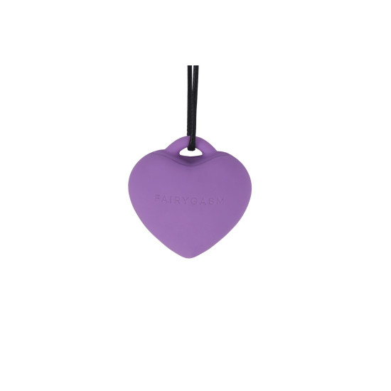 Міні-вібратор «Сердечко» на шнурку, 9 режимів, фіолетовий FairyGasm PleasureStone Violet