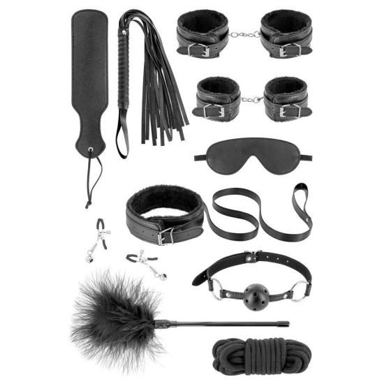 Набор для BDSM из веганской кожи, 10 предметов Fetish Tentation SM Bondage Box in Vegan Leather 10pcs