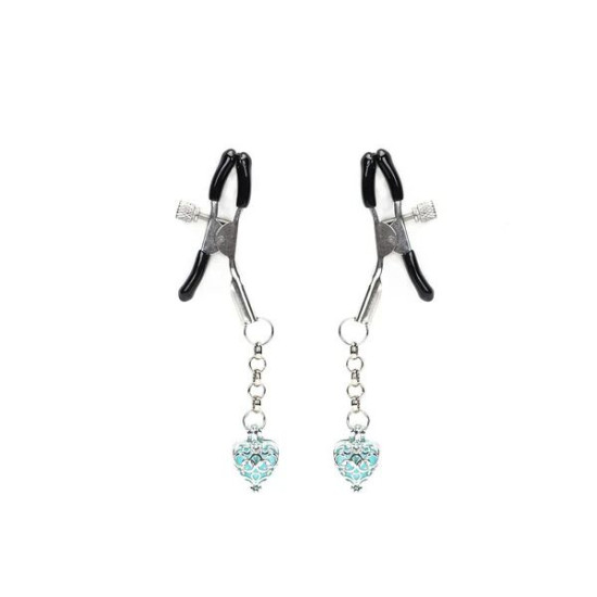 Затискачі для сосків, що світяться в темряві, блакитні Liebe Seele Glow-in-dark Nipple Clamps Light Blue