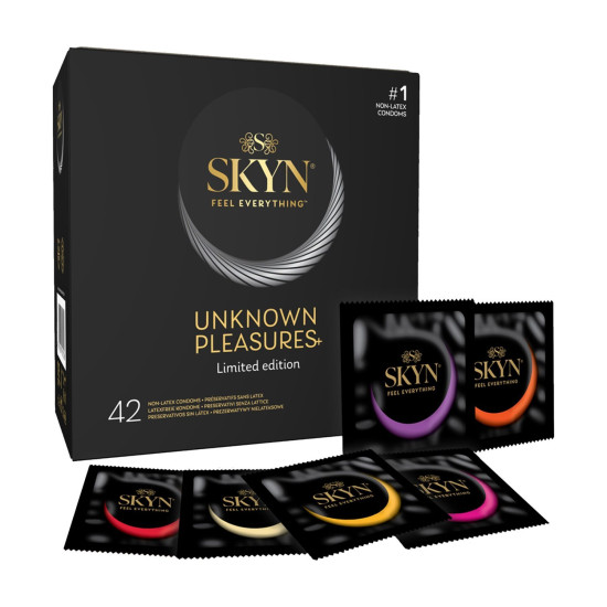 Набір ультратонких презервативів із різними ефектами, мікс SKYN Unknown Pleasures, 42 шт
