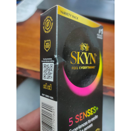 Безлатексні преміум-презервативи, 5 видів (5 шт) SKYN 5 Senses (м'ята упаковка!!!)
