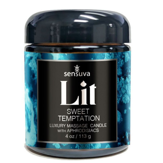 Масажна свічка з ароматом солодкої спокуси Sensuva Lit Sweet Temptation Massage Candle, 113 g