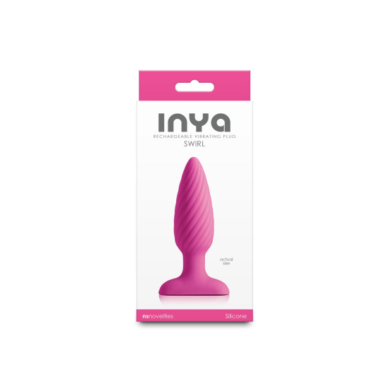 Анальна пробка з вібрацією, рожева NS Novelties INYA - Swirl - Pink