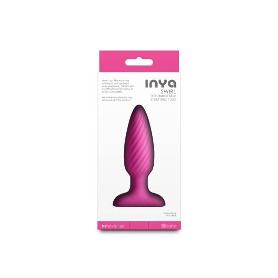 Анальна пробка з вібрацією, рожева NS Novelties INYA - Swirl - Pink