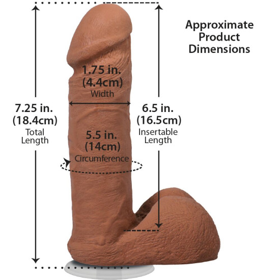Фаллоимитатор с мошонкой, длина 15.2 см, карамельный Doc Johnson The Realistic Cock ULTRASKYN - 6 Inch with Balls Caramel