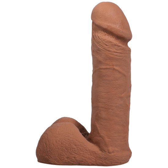 Фаллоимитатор с мошонкой, длина 15.2 см, карамельный Doc Johnson The Realistic Cock ULTRASKYN - 6 Inch with Balls Caramel