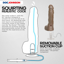 Кончающий фаллоимитатор, длина 24.1 см Doc Johnson The Realistic Cock ULTRASKYN - Squirting 9,5 Inch Caramel